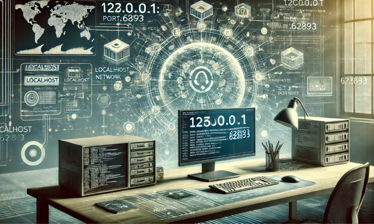 Diagram illustrating the concept of 127.0.0.1:62893 in a network loopback system.