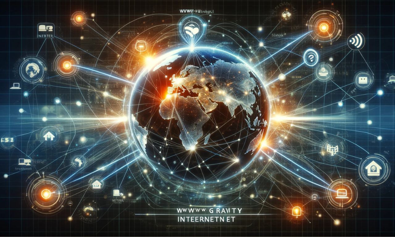 Illustration of the concept of www GravityInternetNet with global connectivity. Illustration of the concept of www GravityInternetNet with global connectivity.