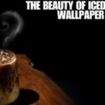 A beautifully designed iced coffee wallpaper featuring a frosty glass of iced coffee with decorative accents.