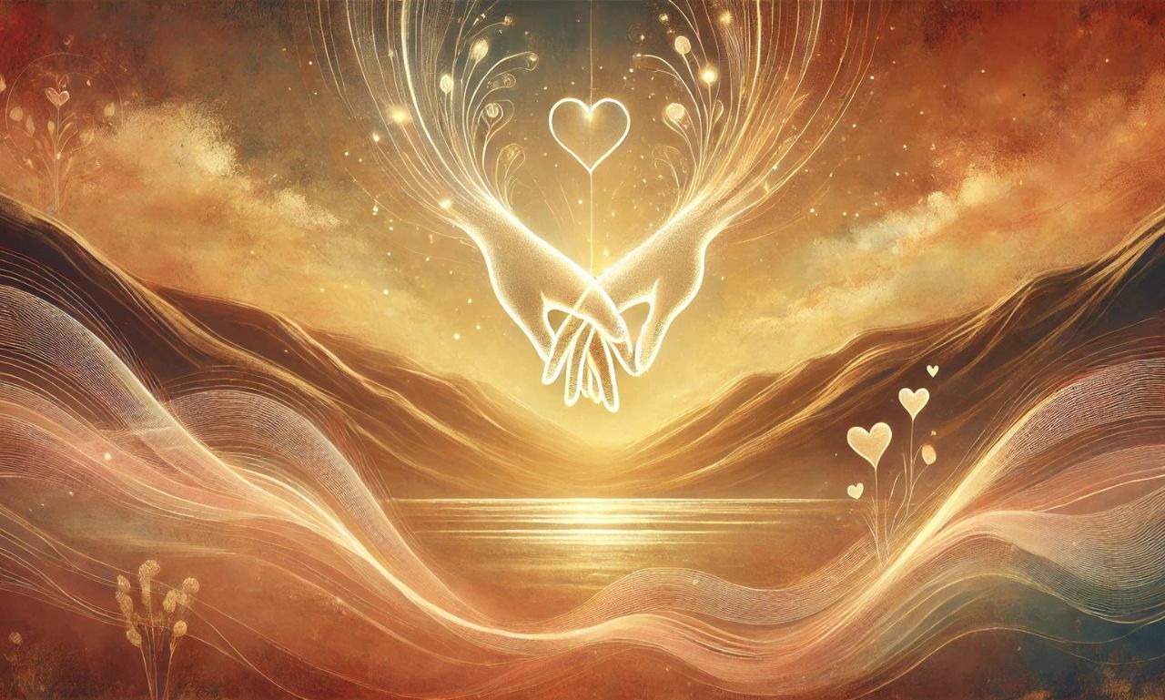 An artistic representation of erothtos, symbolizing human connection, universal love, and the essence of harmony in relationships.